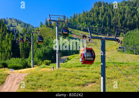 Argento Regina Gondola in Aspen Colorado sul monte Ajax Foto Stock