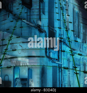 Abstract di Edifici blu Foto Stock
