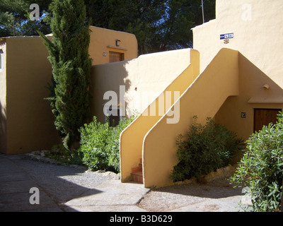 Lo stile architettonico dell edificio all'isola di Ibiza, Spagna, Europa. Foto di Willy Matheisl Foto Stock