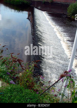 La Weir a Meadowhall sul Fiume Don, Sheffield,Yorkshire Foto Stock