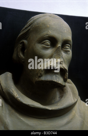 Busto di architetto tedesco Peter Parler nel Lapidarium del Museo Nazionale di Praga, Repubblica Ceca Foto Stock