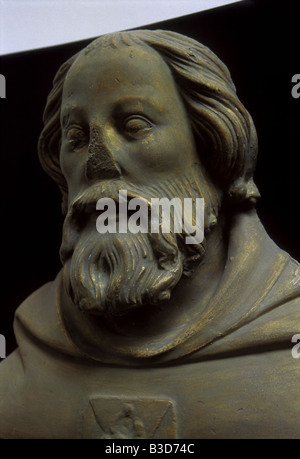 Busto di architetto francese Matthias di Arras in il Lapidarium del Museo Nazionale di Praga, Repubblica Ceca Foto Stock