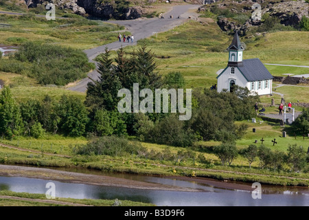 Thingvellir, rift geografica tra Europa e America del Nord, Islanda Foto Stock