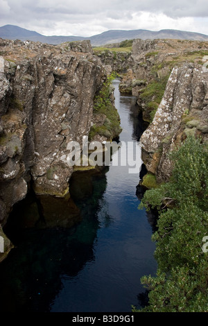 Thingvellir, rift geografica tra Europa e America del Nord, Islanda Foto Stock