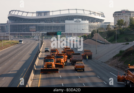 INVESCO Field at Mile High la notte Barack Obama ha pronunciato il suo discorso democratico che accetta la nomina presidenziale. Foto Stock