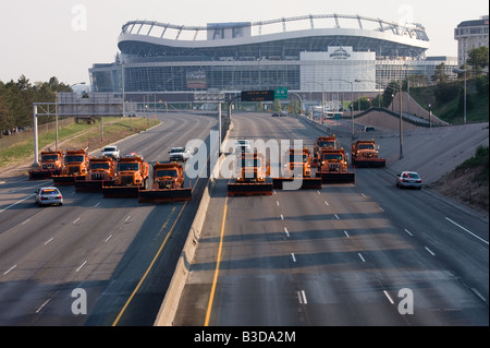 INVESCO Field at Mile High la notte Barack Obama ha pronunciato il suo discorso democratico che accetta la nomina presidenziale. Foto Stock