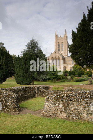 Le rovine dell'abbazia e Cattedrale di Bury St Edmunds Suffolk Foto Stock