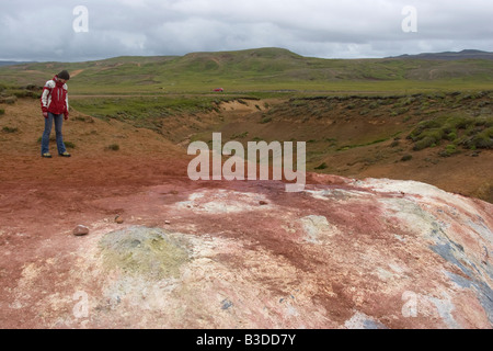 Krisuvik area geotermica, Islanda Foto Stock