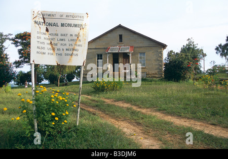 Un monumento nazionale stonehouse in Livingstonia, Malawi. Foto Stock