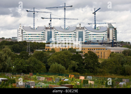 Una vista del parzialmente costruita Super Hospital di Birmingham, West Midlands, Inghilterra, Regno Unito. Foto Stock