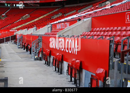 All'interno di Old Trafford la casa del manchester united football club,l'Inghilterra,uk Foto Stock