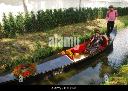 Fiori in mostra al bi annuale festival di Rose Lottum Limburgo, Paesi Bassi Foto Stock