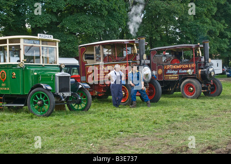 Autocarri a vapore a Masham motore a vapore ed equo Rally d'organo Foto Stock