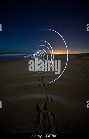 Gli effetti di illuminazione sul Hossegor beach (Landes - Francia). Jeux de Lumières sur la plage d'Hossegor (Landes - Francia). Foto Stock