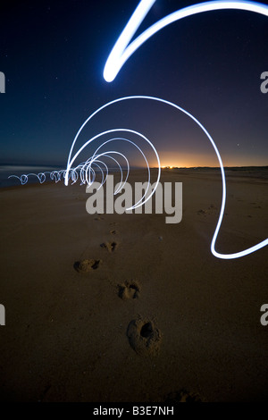 Gli effetti di illuminazione sul Hossegor beach (Landes - Francia). Jeux de Lumières sur la plage d'Hossegor (Landes - Francia). Foto Stock