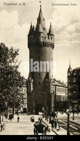 Geografia/viaggio, Germania, Francoforte sul principale, Torre di Eschenheim, circa 1900, Foto Stock