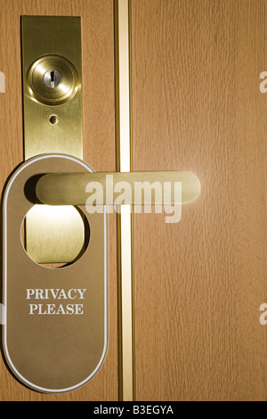 Privacy registrati sulla porta Foto Stock