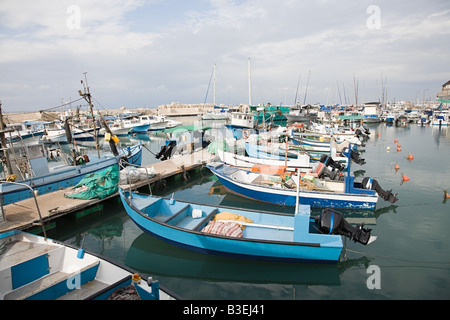 Barche da pesca in jaffa Harbour Foto Stock