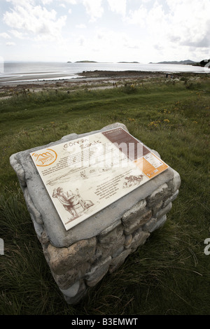 Informazioni sulla scheda di Corran sands Isle of Jura Ebridi Interne in Scozia UK Foto Stock