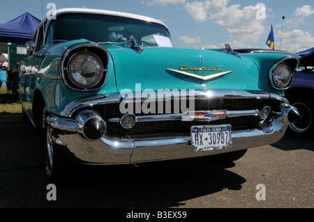 Classic 1957 Chevy Bel Air, front end. Foto Stock