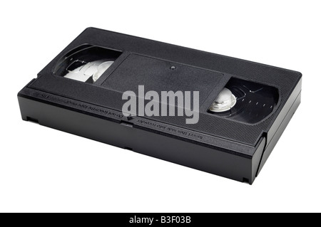 Il nastro per videocassette contro uno sfondo bianco Foto Stock