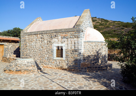 Ripristinato st fochas chiesa kolokitha penisola elounda Creta Grecia Foto Stock