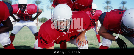 American football giocatori durante il gioco Foto Stock