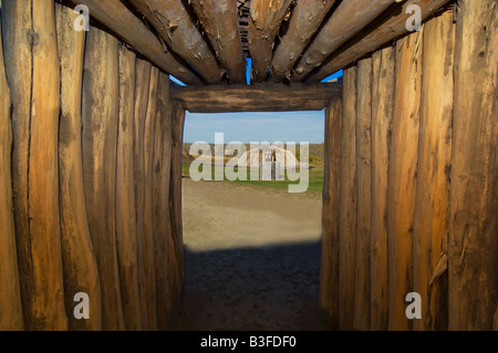 In un villaggio di inclinazione in Ft Abraham Lincoln membro parco vicino Mandan North Dakota Foto Stock