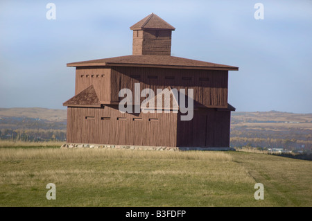 Il fortino a Fort Abraham Lincoln membro parco vicino Mandan, North Dakota Foto Stock