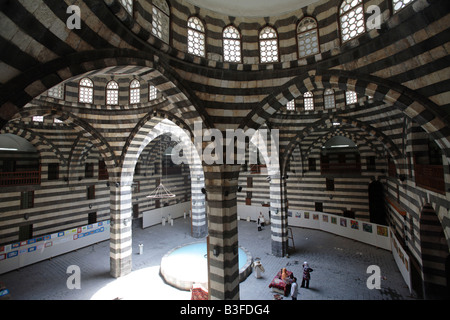 Il cortile del Khan Asad Pasha al-Azm, Damasco, Siria Foto Stock