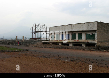 I postumi dell eruzione del vulcano Nyiragongo, sulla città di Goma, Repubblica Democratica del Congo Foto Stock