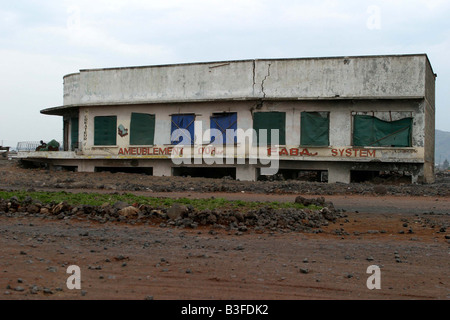 I postumi dell eruzione del vulcano Nyiragongo, sulla città di Goma, Repubblica Democratica del Congo Foto Stock