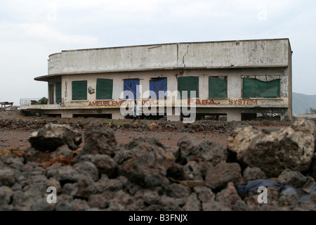 I postumi dell eruzione del vulcano Nyiragongo, sulla città di Goma, Repubblica Democratica del Congo Foto Stock