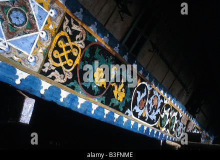 Karo batak house dettaglio rumah raja nel villaggio lingga sumatra indonesia Foto Stock