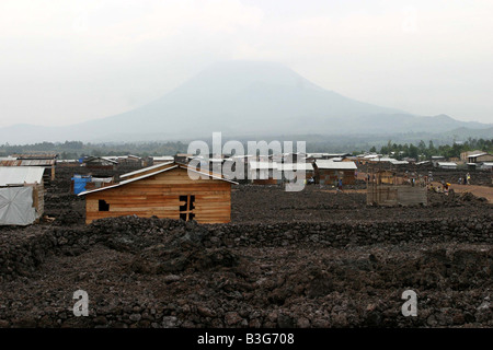 I postumi dell eruzione del vulcano Nyiragongo, sulla città di Goma, Repubblica Democratica del Congo Foto Stock