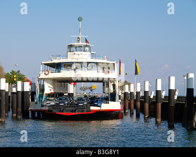 Deutschland, Autofaehre im Hafen von Konstanz, Germania, nave traghetto nel porto di Costanza Foto Stock