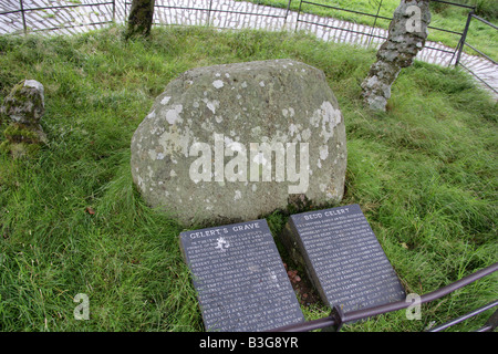 Gelert la sua tomba, Beddgelert, Gwynedd, il Galles del Nord Foto Stock