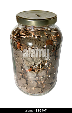 Cambiare moneta Jar salvadanaio Foto Stock