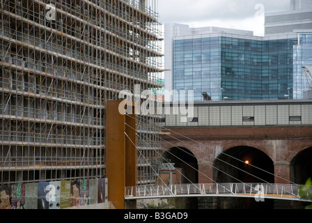 Lavori di costruzione, Leeds City Centre, Inghilterra. Foto Stock