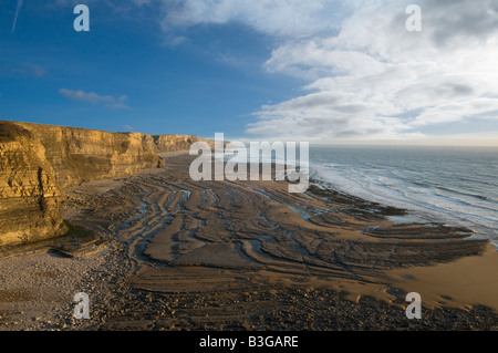 Glamorgan Heritage coast guardando a sud-est dal punto delle streghe Foto Stock