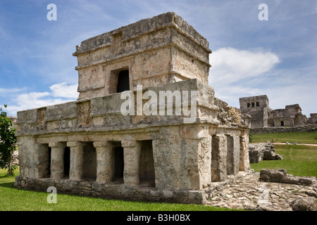 Il Templo de las Pinturas o tempio degli affreschi in Tulum Messico. Foto Stock