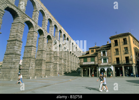 Acquedotto romano di Segovia Castiglia e Leon Spagna Foto Stock