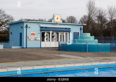 Tooting Bec Lido, London SW17 editoriale Foto Stock