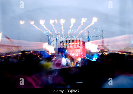 Sfocatura Zoom festival di Glastonbury altro stadio Foto Stock