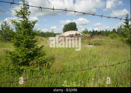 Rovinato nucleare sovietico base missilistica, Plokstine, Lituania. Foto Stock