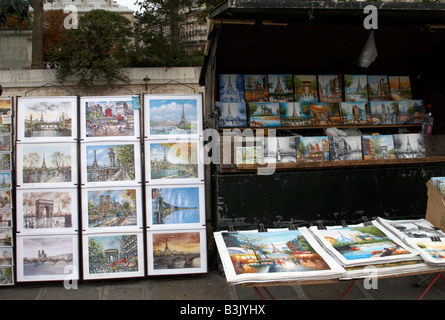 Dipinti in vendita lungo la Senna a Parigi. Foto Stock