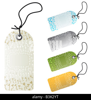 Illustrazione Vettoriale di blandamente frecce colorate design tags o etichette Foto Stock
