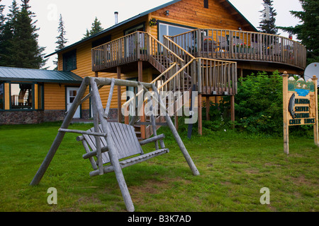 Salmone Argento Creek Lodge Il Parco Nazionale del Lago Clark Alaska Foto Stock