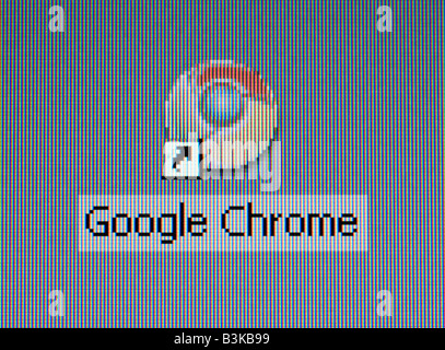 Screenshot del nuovo browser di Google Chrome logo sul desktop Foto Stock