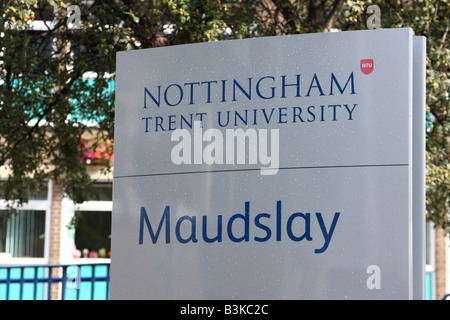 Nottingham Trent University, Nottingham, Inghilterra, Regno Unito Foto Stock